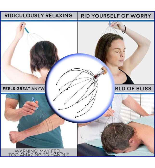 Metal Octopus-Shaped Scalp Head Massager Scratcher Combs